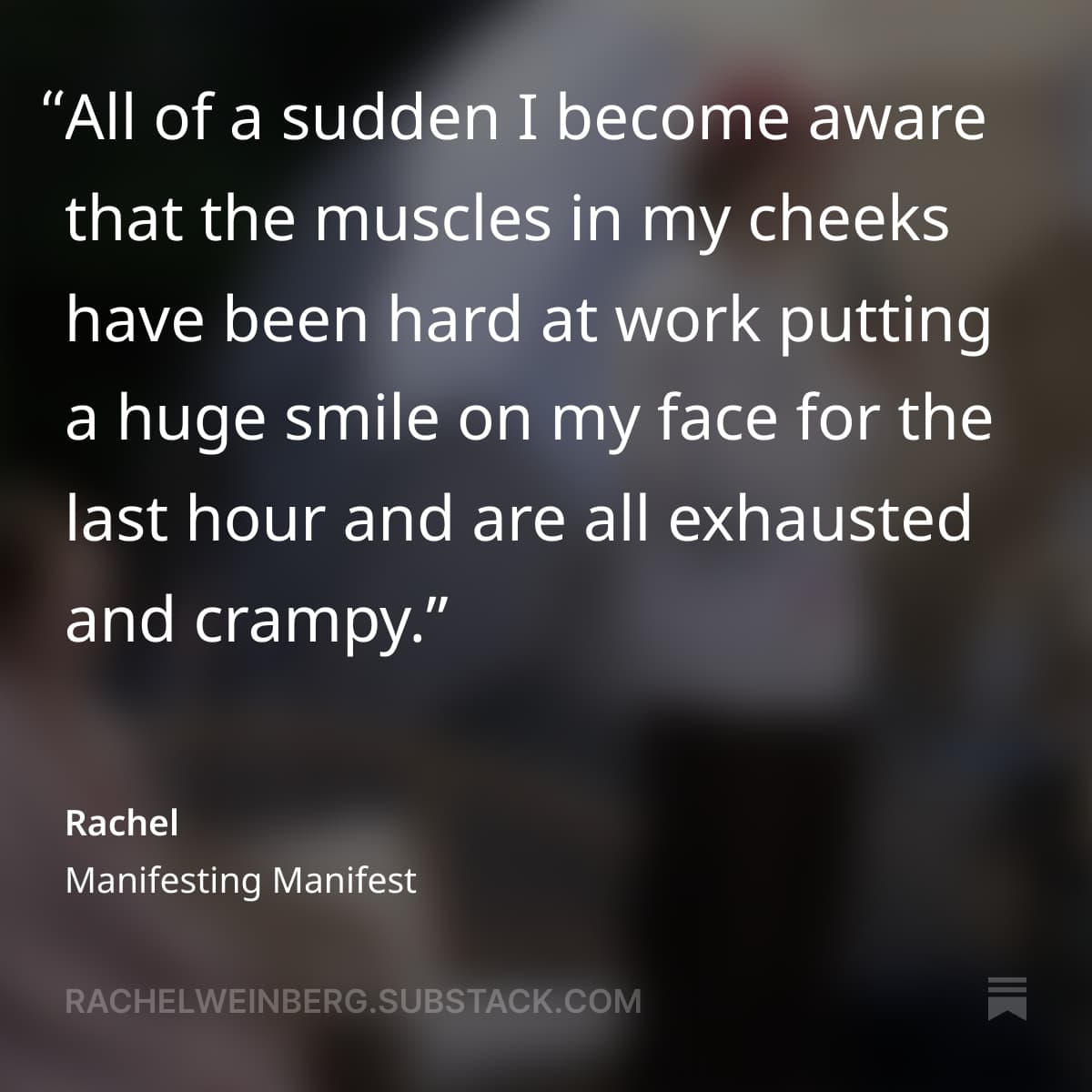 Rachel Substack quote about Manifest